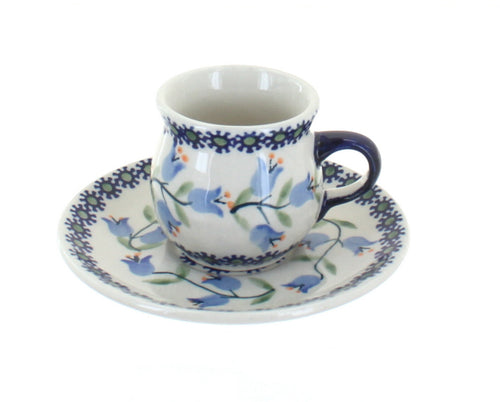 Polish Pottery Tulip Espresso Cup & Saucer