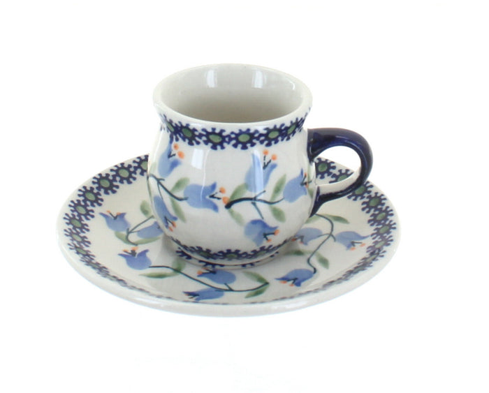 Polish Pottery Tulip Espresso Cup & Saucer