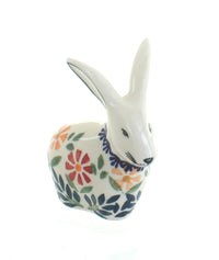 Polish Pottery Garden Bouquet Rabbit Figurine