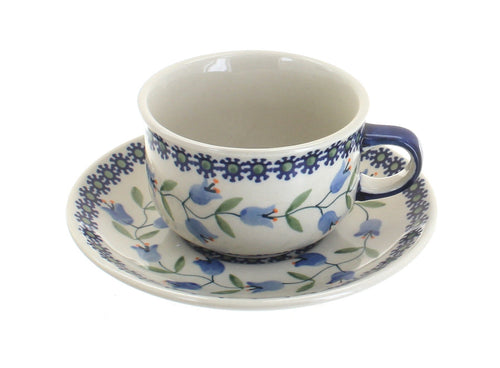Polish Pottery Tulip Cup & Saucer