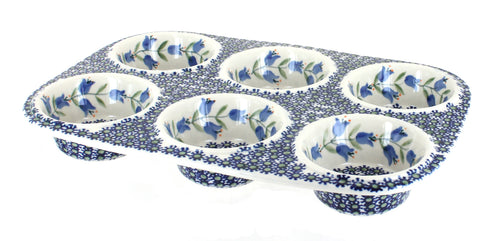 Polish Pottery Tulip Muffin Pan