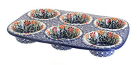 Polish Pottery Garden Bouquet Muffin Pan