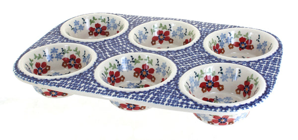 Red Poppy Muffin Pan