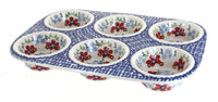 Polish Pottery Red Poppy Muffin Pan