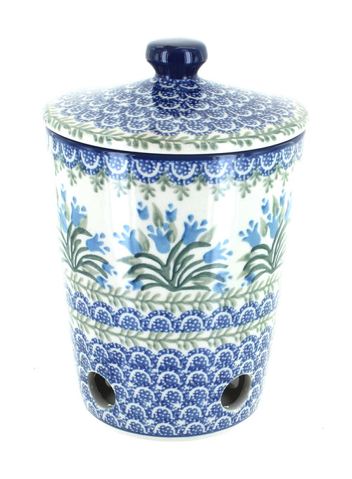 Polish Pottery Tulip Bouquet Garlic Keeper