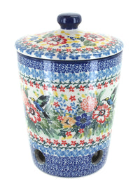 Polish Pottery Hummingbird Garlic Keeper