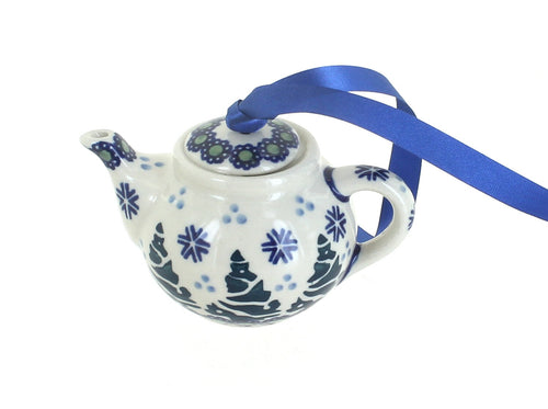 Polish Pottery Festive Fir Teapot Ornament