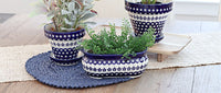 Flowering Peacock Medium Flower Pot Polish Pottery