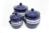 Flowering Peacock Large Canister Set Polish Pottery