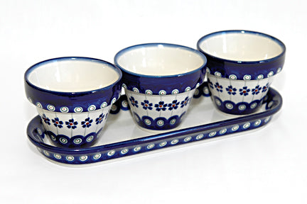 Flowering Peacock Flower Pots with Tray Polish Pottery