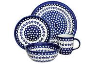 Flowering Peacock 16 Piece Dinner Set Polish Pottery