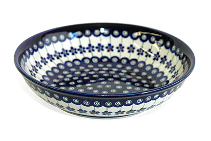 Flowering Peacock Large Salad Bowl Polish Pottery
