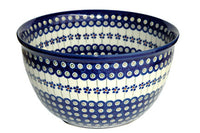 Flowering Peacock Large Mixing Bowl Polish Pottery