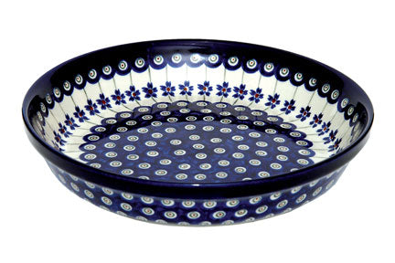 Flowering Peacock Pie Plate Polish Pottery