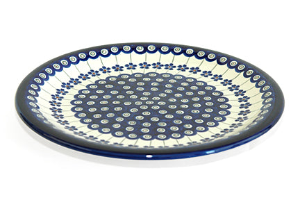 Flowering Peacock Dinner Plate Polish Pottery