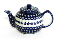 Flowering Peacock Medium Teapot Polish Pottery