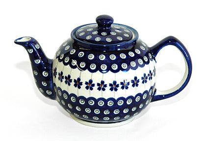 Flowering Peacock Medium Teapot Polish Pottery
