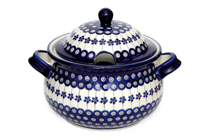 Flowering Peacock Soup Tureen Polish Pottery
