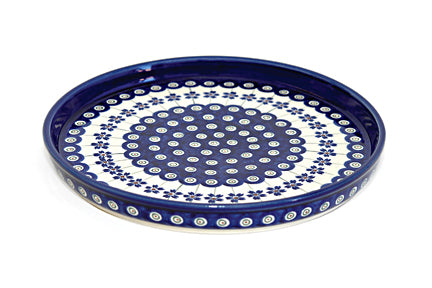 Flowering Peacock Torte Plate Polish Pottery