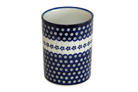 Flowering Peacock Utensil Jar Polish Pottery
