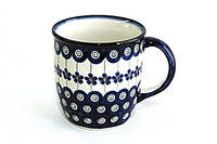 Flowering Peacock Plain Coffee Mug Polish Pottery