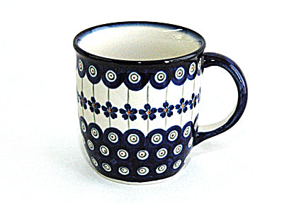 Flowering Peacock Plain Coffee Mug Polish Pottery