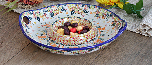 Forest Friends Chip & Dip Plate Polish Pottery