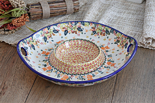 Forest Friends Chip & Dip Plate Polish Pottery