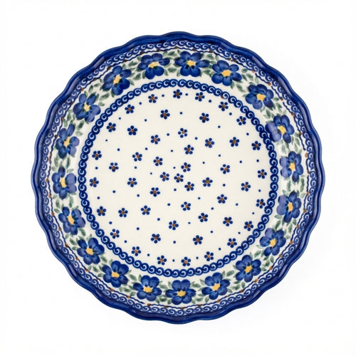 Polish Pottery Overhead Shot Spring Blossom Pie Plate