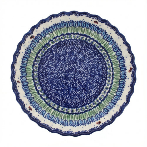 Polish Pottery Overhead Shot Garden Tulip Pie Plate