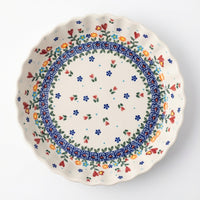 Polish Pottery Overhead Shot Hearts & Flowers Pie Plate