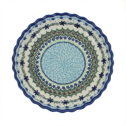 Polish Pottery Overhead Shot Winter Celebration Pie Plate