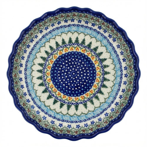 Polish Pottery Overhead Shot Holiday Pine Pie Plate