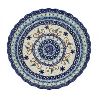 Polish Pottery Overhead Shot Noel Nights Pie Plate