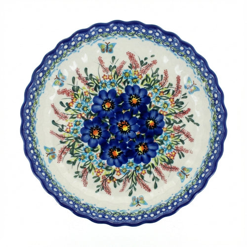 Polish Pottery Overhead Shot Garden of Blue Pie Plate