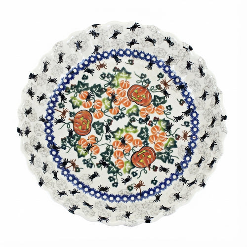 Polish Pottery Overhead Shot Trick or Treat Pie Plate