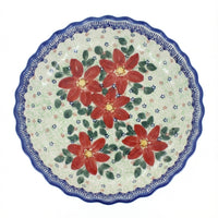 Polish Pottery Overhead Shot Poinsettia Pie Plate