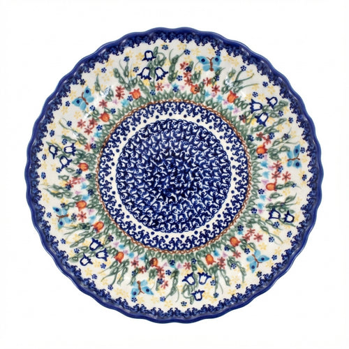 Polish Pottery Overhead Shot Garden of Eden Pie Plate