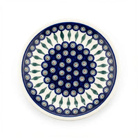 Polish Pottery Overhead Shot Peacock Small Dinner Plate