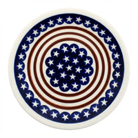 Polish Pottery Overhead Shot Stars & Stripes Small Dinner Plate