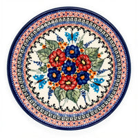 Polish Pottery Overhead Shot Floral Butterfly Small Dinner Plate
