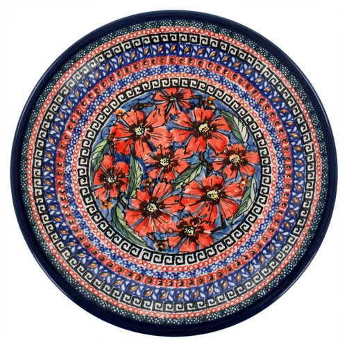 Polish Pottery Overhead Shot Jungle Flower Small Dinner Plate
