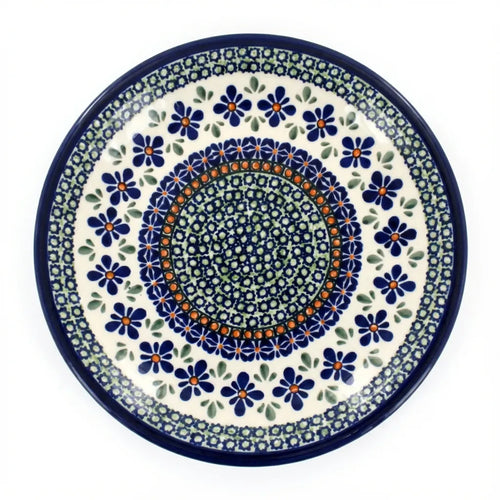 Polish Pottery Overhead Shot Mosaic Flower Small Dinner Plate