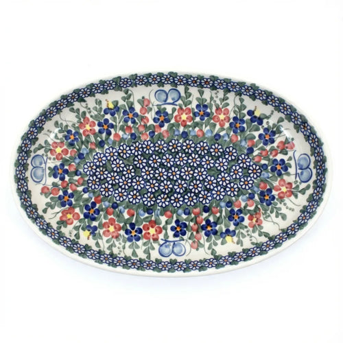 Polish Pottery Garden Butterfly Oval Platter