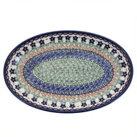 Polish Pottery Overhead Shot Aztec Flower Oval Platter