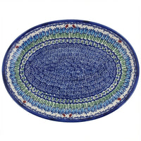 Polish Pottery Overhead Shot Garden Tulip Oval Platter