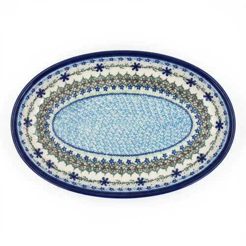 Polish Pottery Overhead Shot Winter Celebration Oval Platter