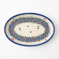 Polish Pottery Overhead Shot Scarlett Oval Platter