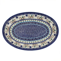 Polish Pottery Overhead Shot Noel Nights Oval Platter