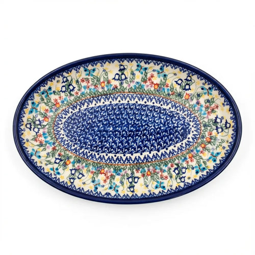 Polish Pottery Overhead Shot Garden of Eden Oval Platter